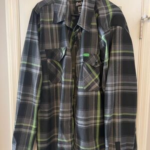 DIXXON Plaid Flannel with Green and Black Accents
